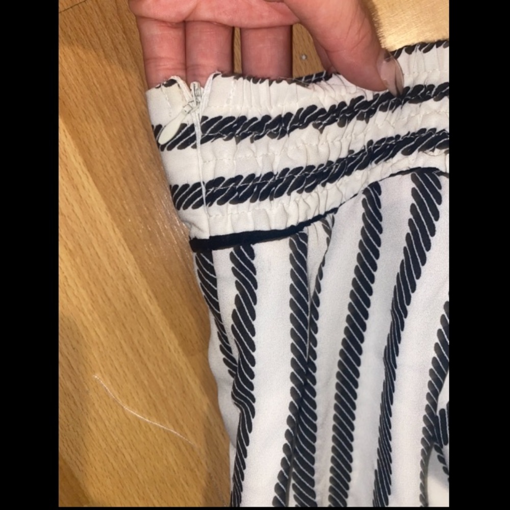 Arden B Black White Stripe Two Piece Set Halter Top Wide Leg Pants Small Y2K - Picture 9 of 11